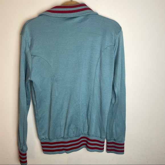 Vintage Adidas Blue and Red Full Zip Up Striped Sweatshirt Size M Y2K - Picture 7 of 8